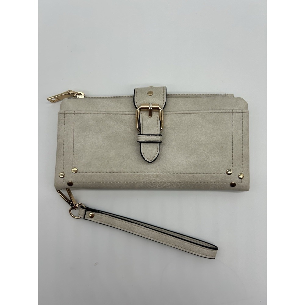 Jen & Co Vegan Leather Buckle Wallet/Clutch w/Zip